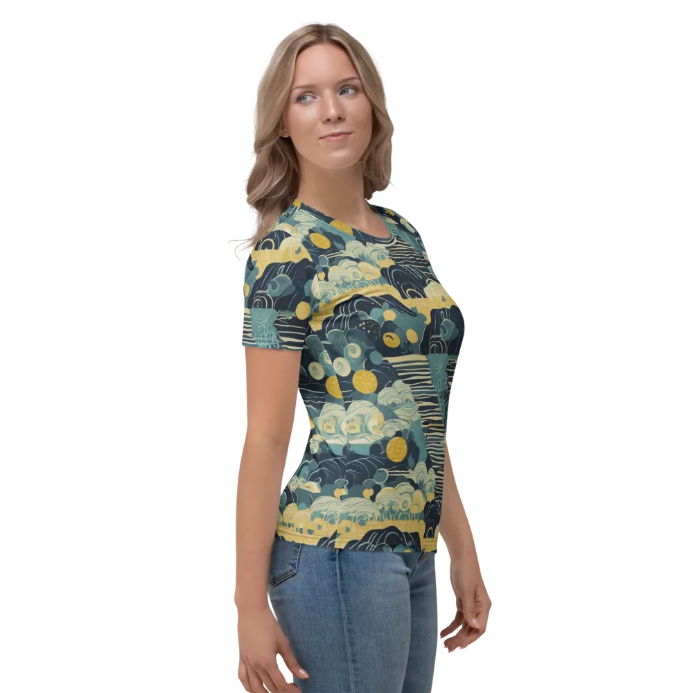 Cerulean Tide on Women's Crew Neck T-Shirt — Right