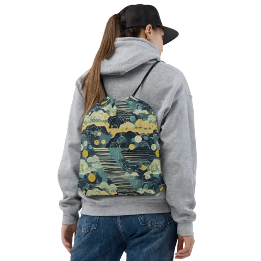 Cerulean Tide on a Drawstring Bag