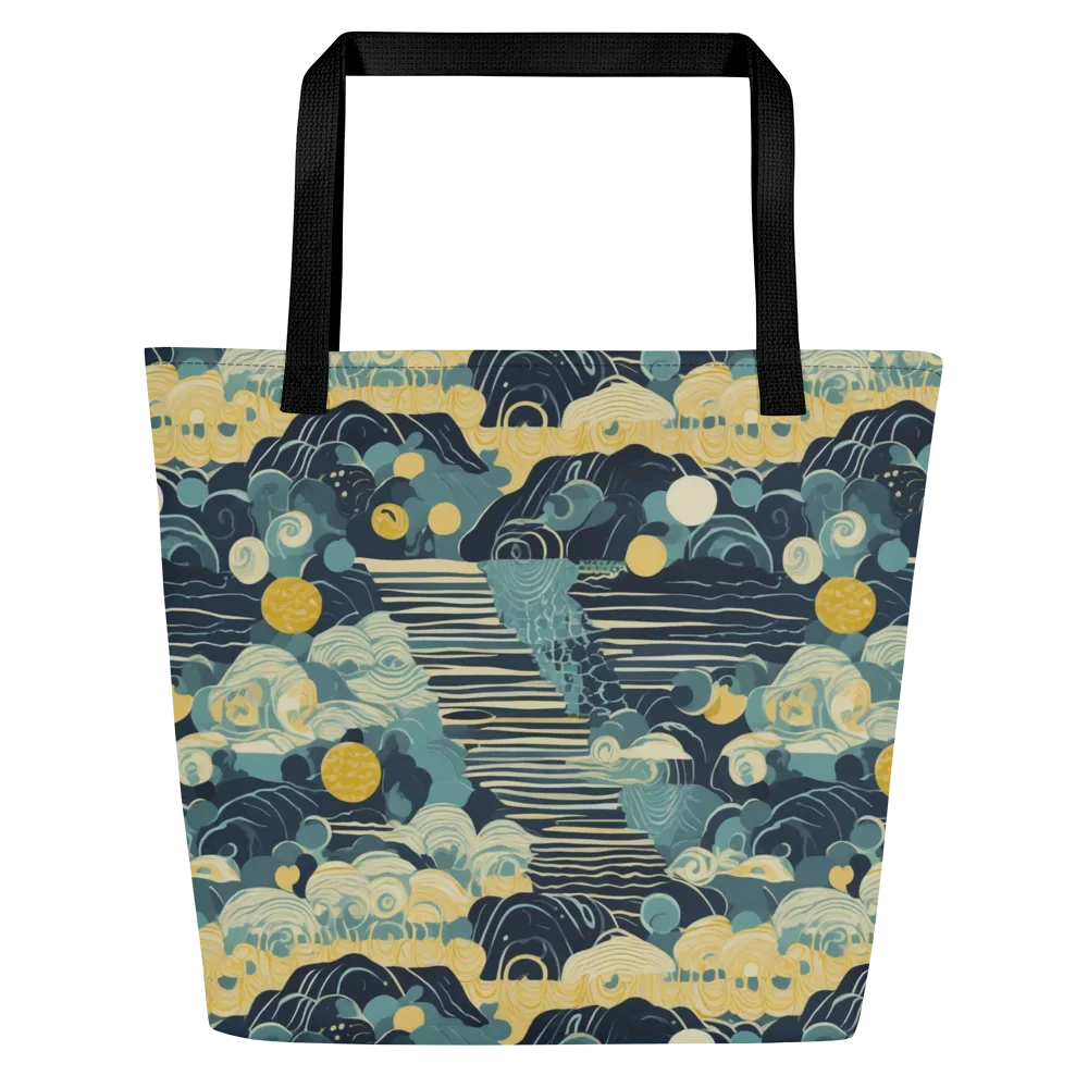 Cerulean Tide on Large Tote Bag W/ Pocket — Front