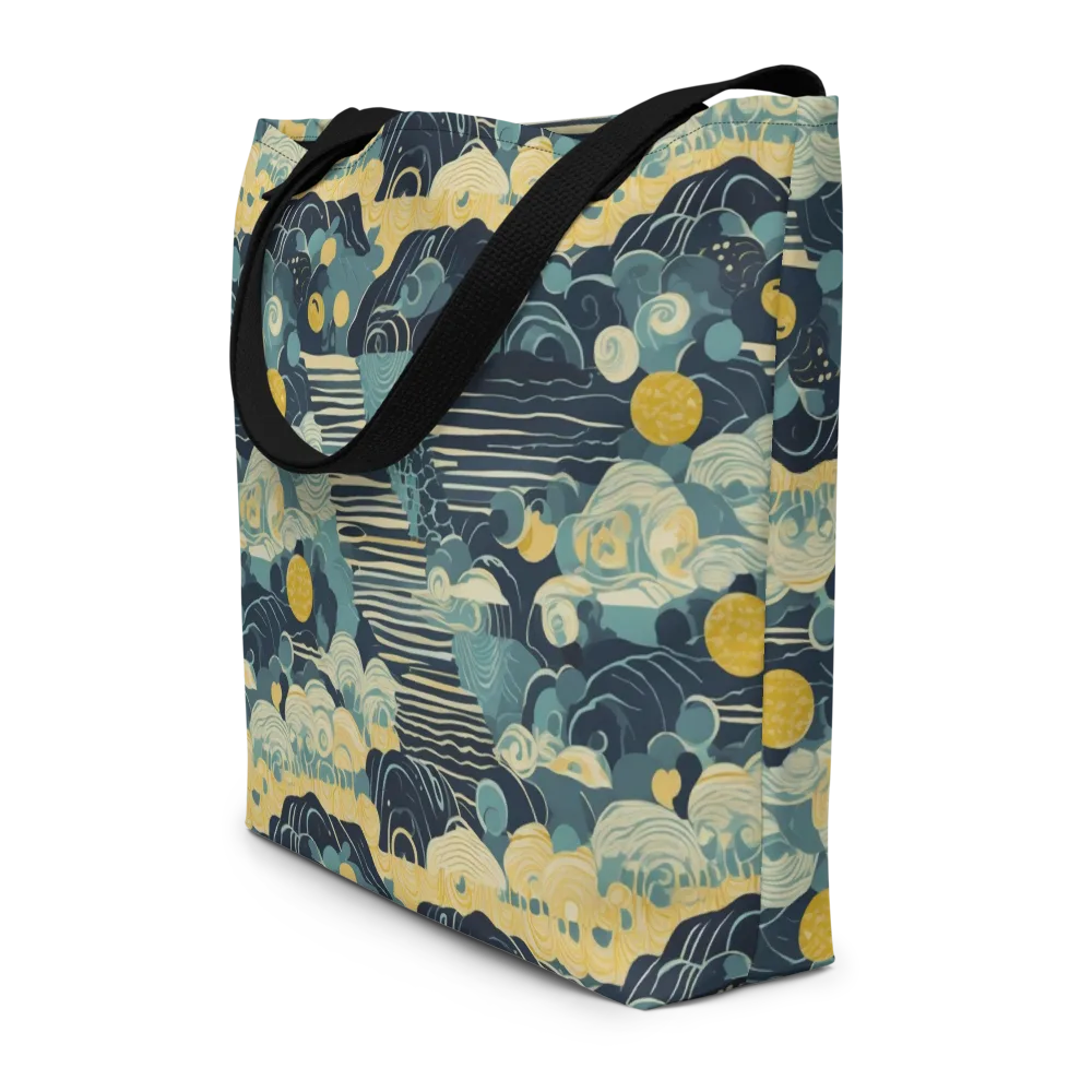 Cerulean Tide on Large Tote Bag W/ Pocket — Front