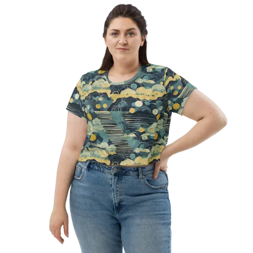Cerulean Tide on a Crop Tee