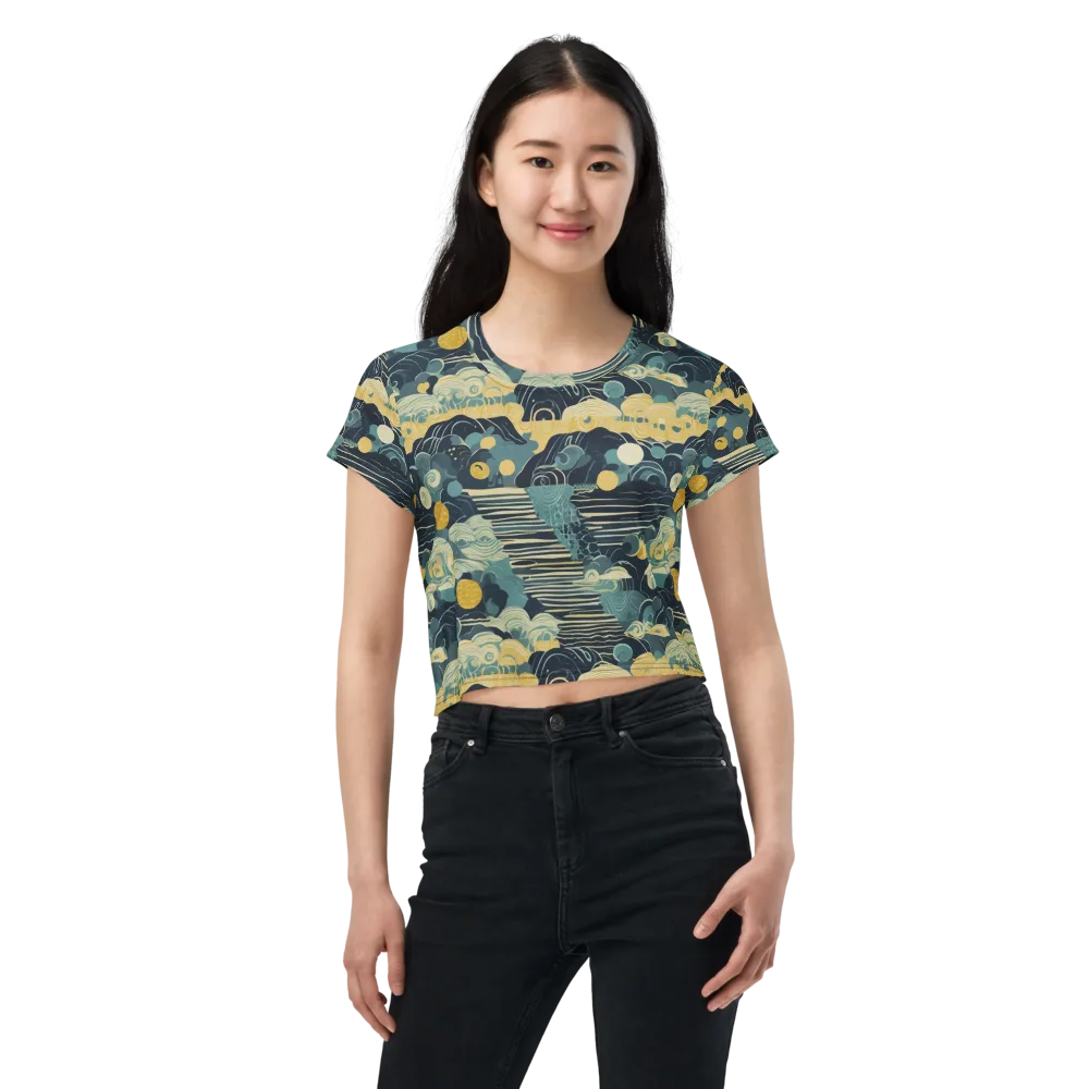 Cerulean Tide on Crop Tee — Front
