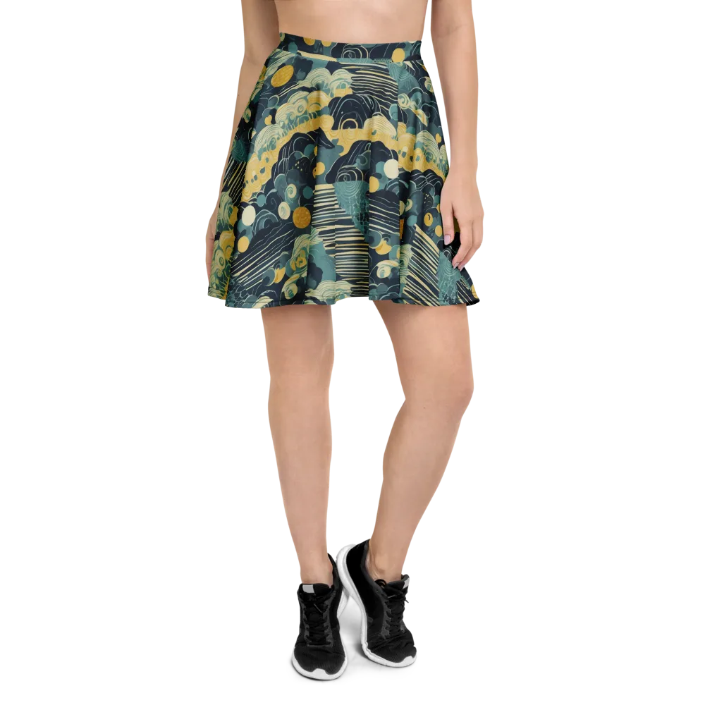 Cerulean Tide on Skater Skirt — Front