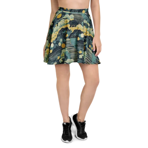 Cerulean Tide on a Skater Skirt