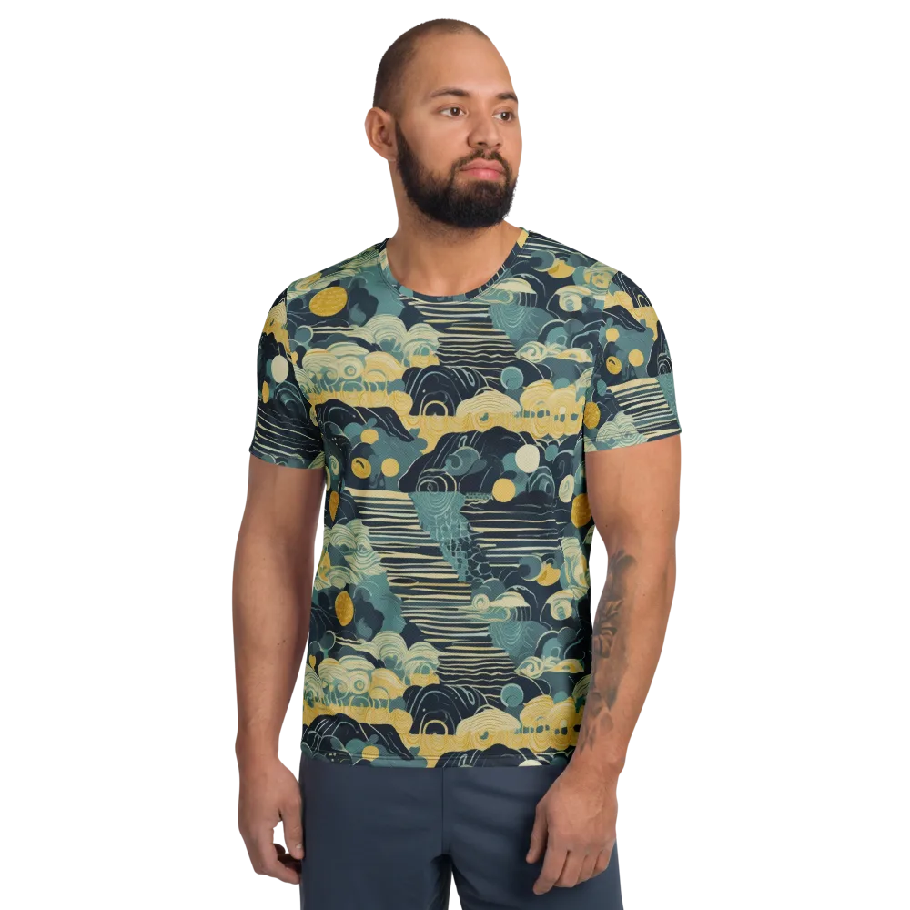 Cerulean Tide on Men's Athletic T-Shirt — Front