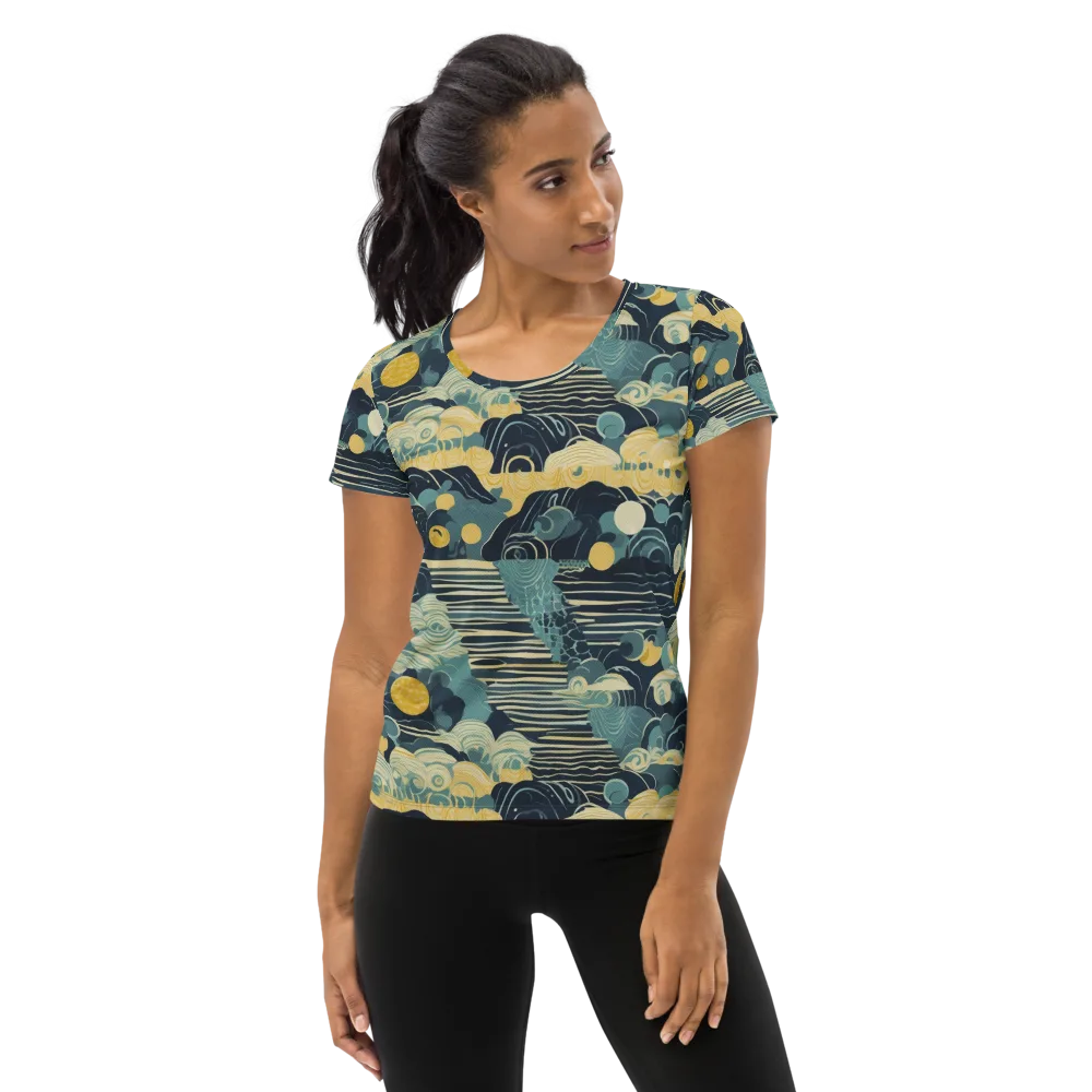 Cerulean Tide on Women's Athletic T-Shirt — Front