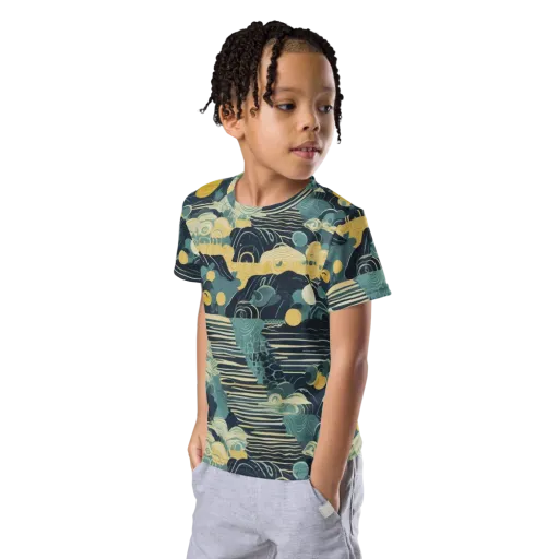 Cerulean Tide on a Kids Crew Neck T-Shirt
