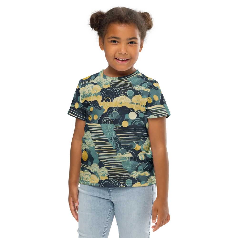 Cerulean Tide on Kids Crew Neck T-Shirt — Front