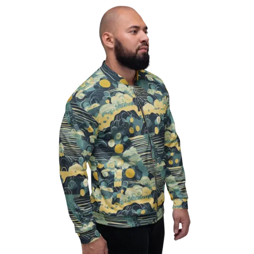 Cerulean Tide on a Bomber Jacket