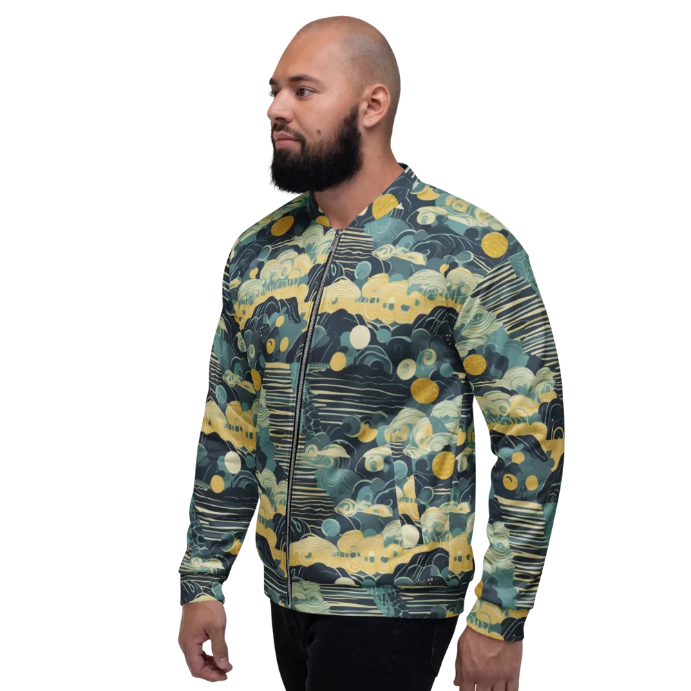 Cerulean Tide on Bomber Jacket — Left