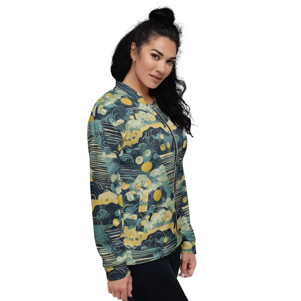 Cerulean Tide on Bomber Jacket — Right