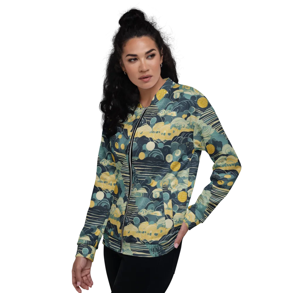 Cerulean Tide on Bomber Jacket — Left