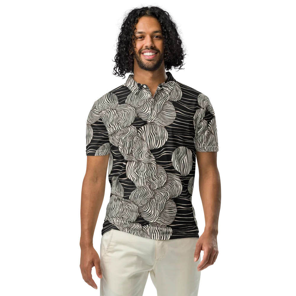 Onyx Ripple on Men's Slim Fit Polo Shirt — Front