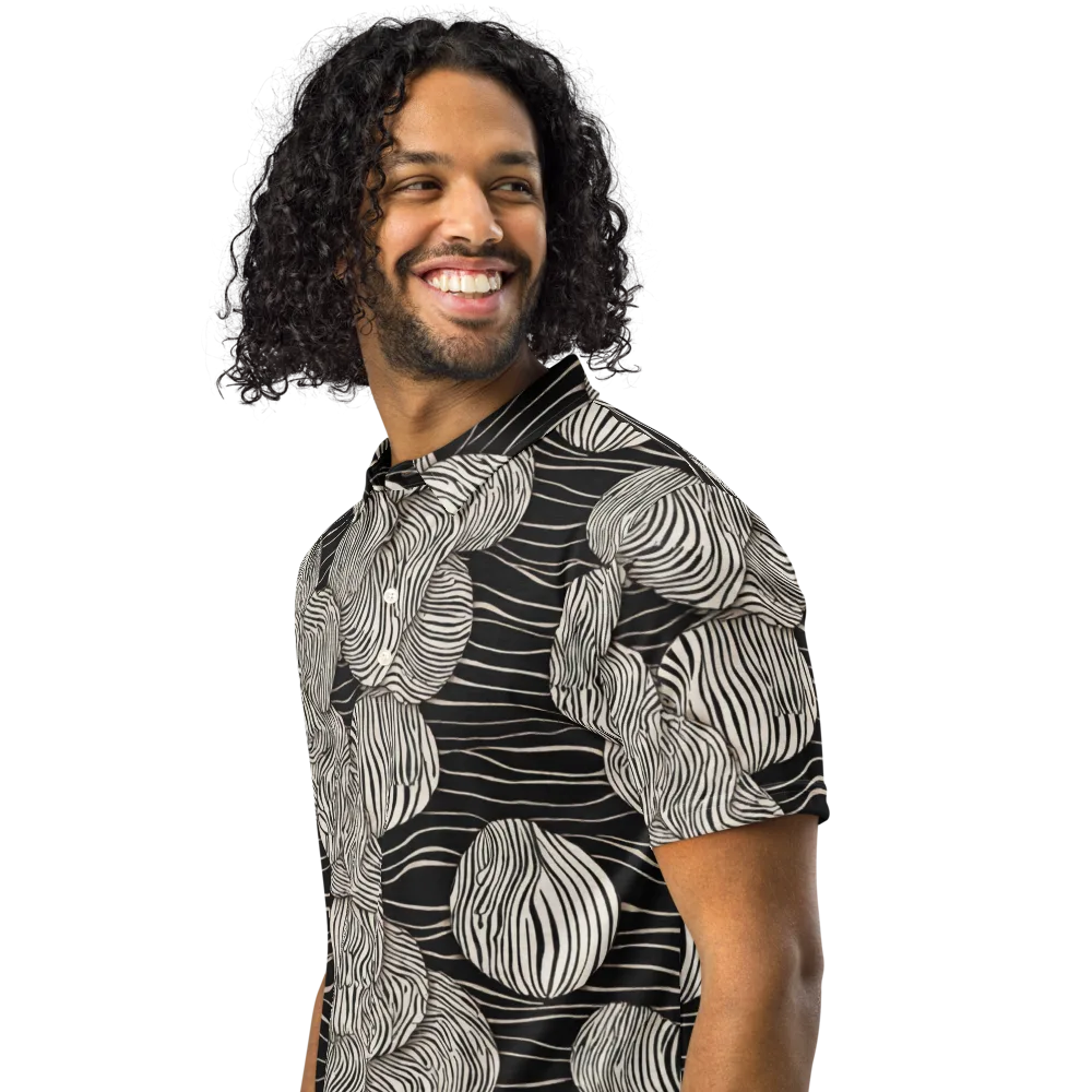 Onyx Ripple on Men's Slim Fit Polo Shirt — Left Front