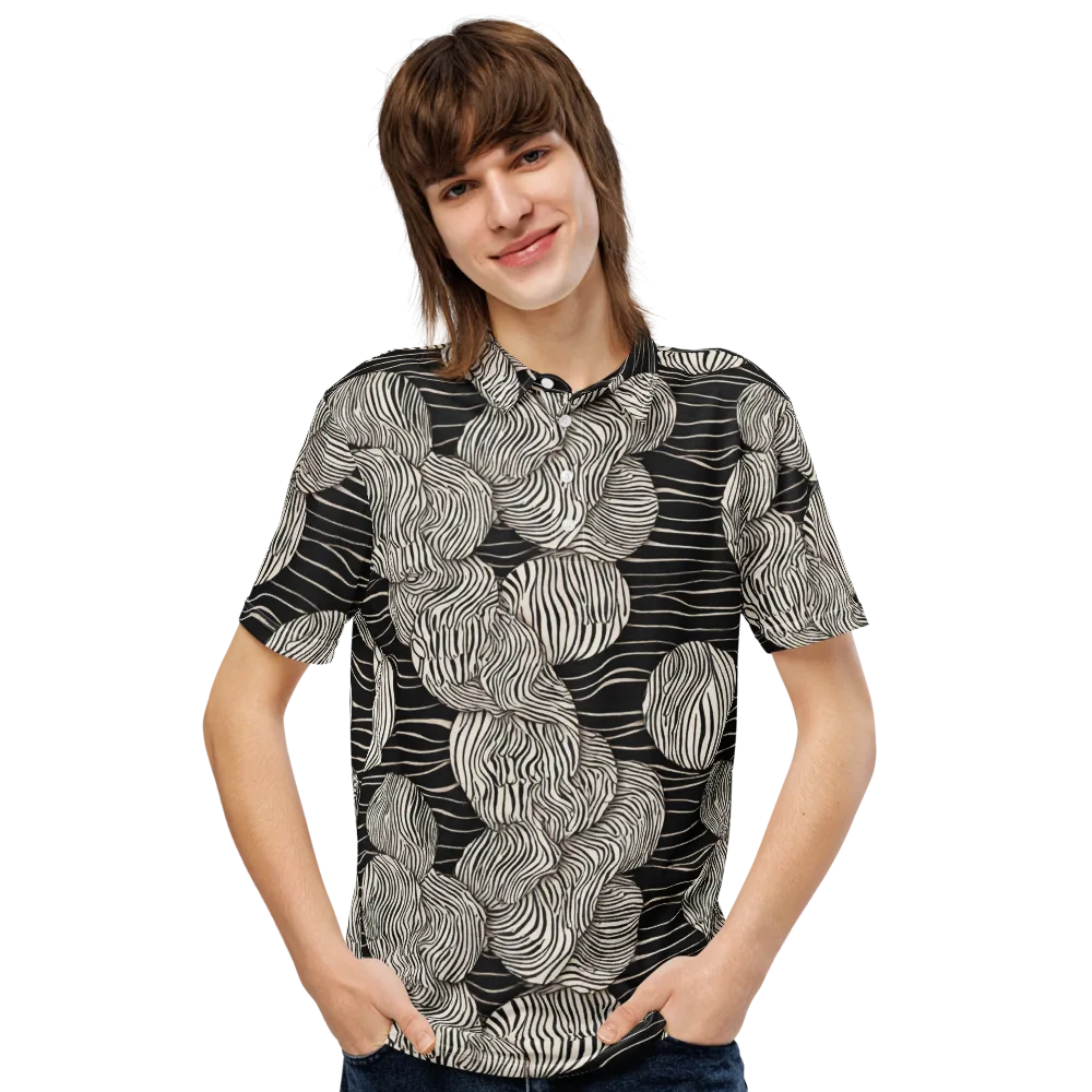 Onyx Ripple on Men's Slim Fit Polo Shirt — Front