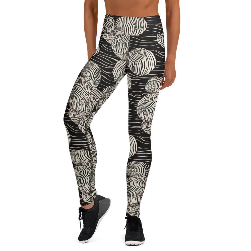 Onyx Ripple on Yoga Leggings — Front
