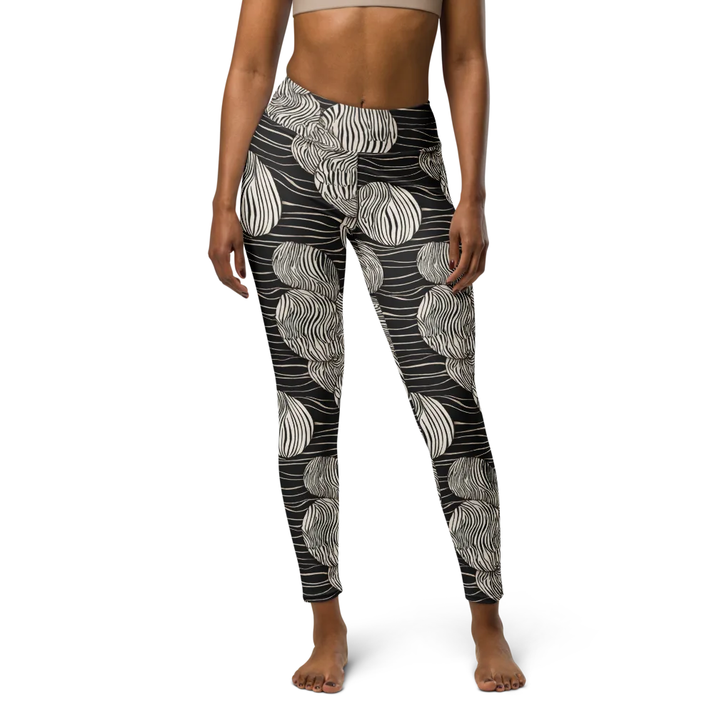 Onyx Ripple on Yoga Leggings — Front