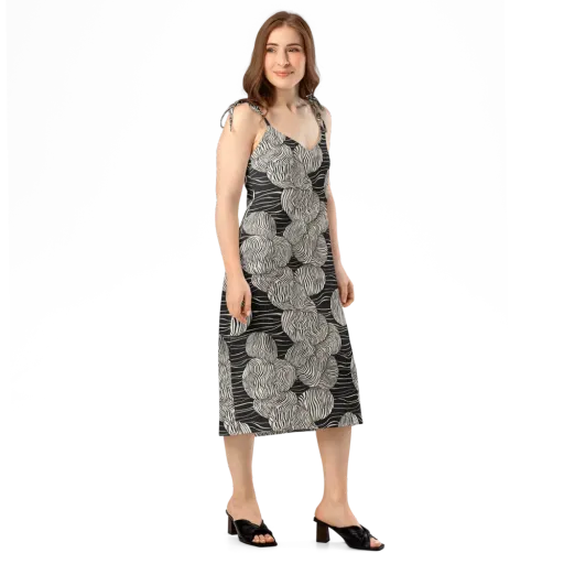 Onyx Ripple on a Slip Dress