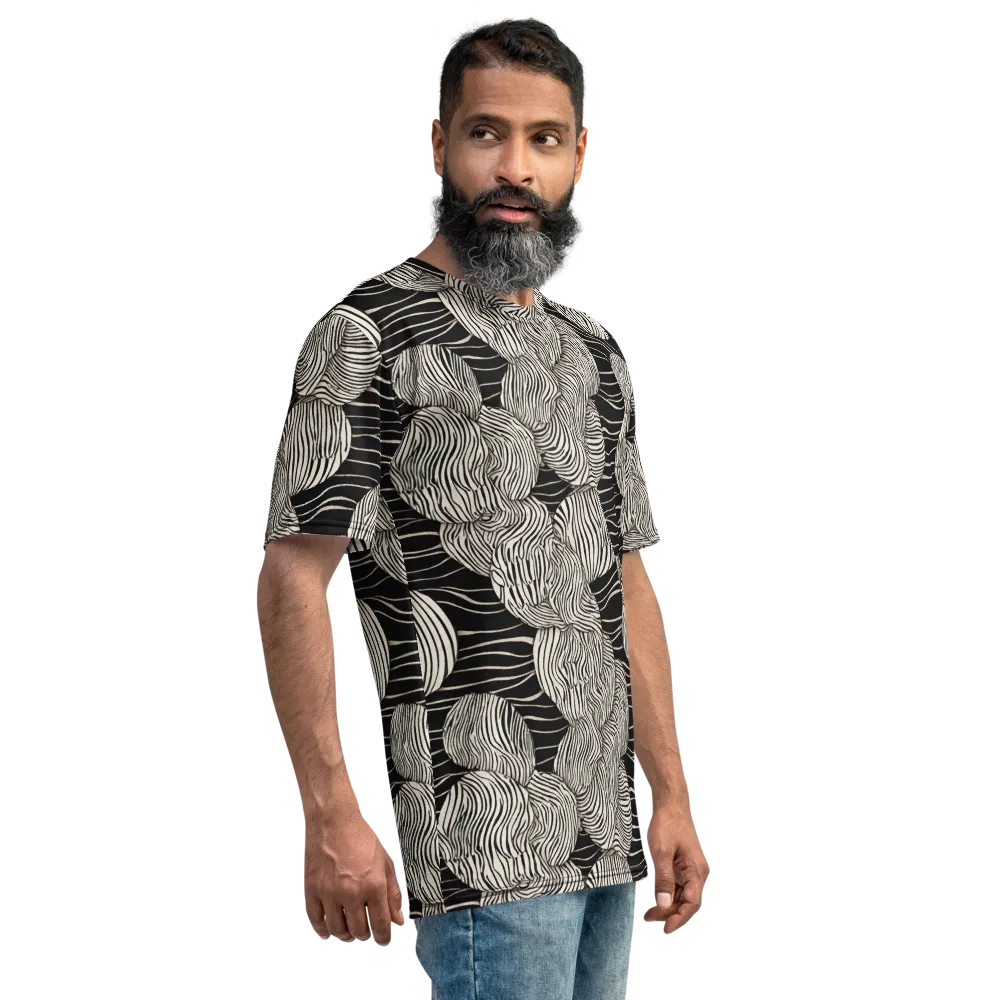 Onyx Ripple on Men's Crew Neck T-Shirt — Right