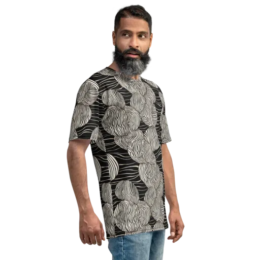 Onyx Ripple on a Men's Crew Neck T-Shirt
