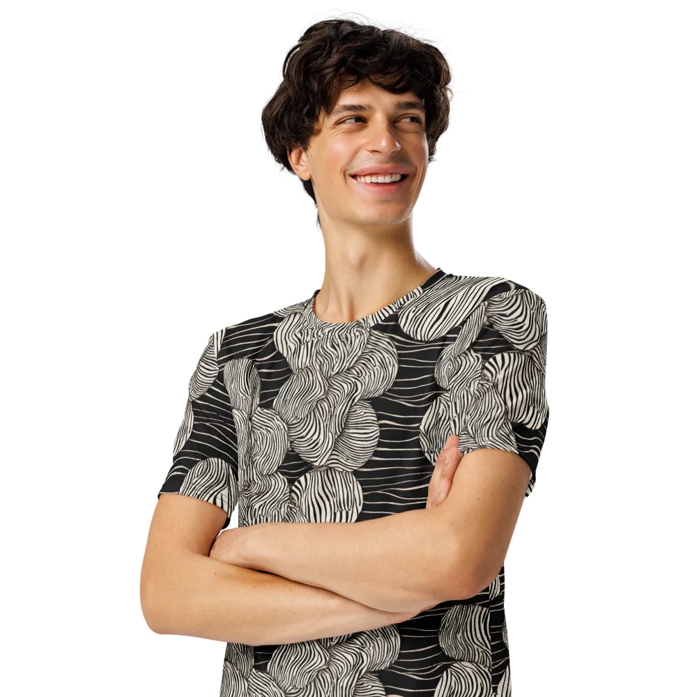 Onyx Ripple on Men's Crew Neck T-Shirt — Left Front