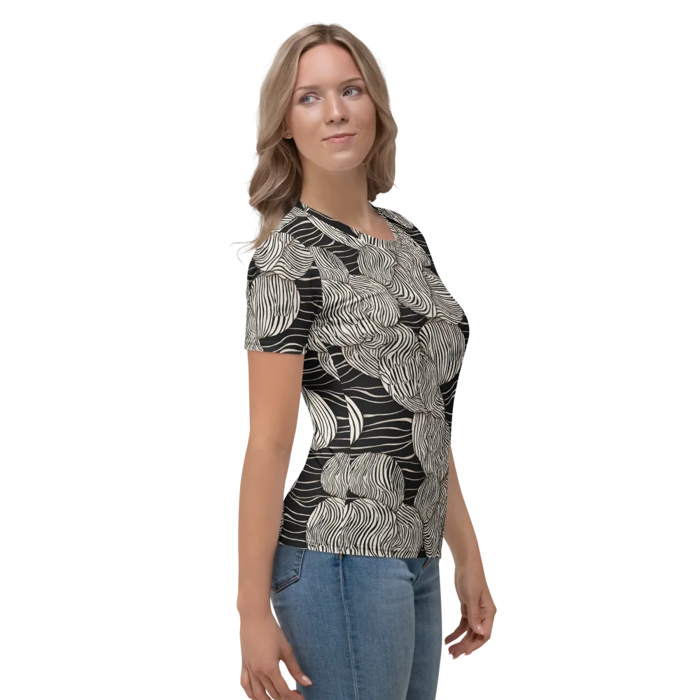 Onyx Ripple on Women's Crew Neck T-Shirt — Right
