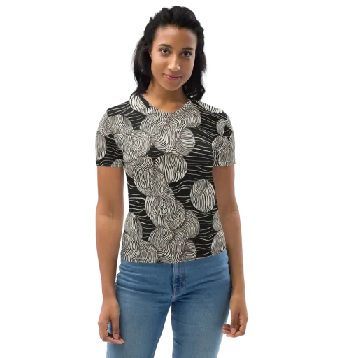 Onyx Ripple on a Women's Crew Neck T-Shirt