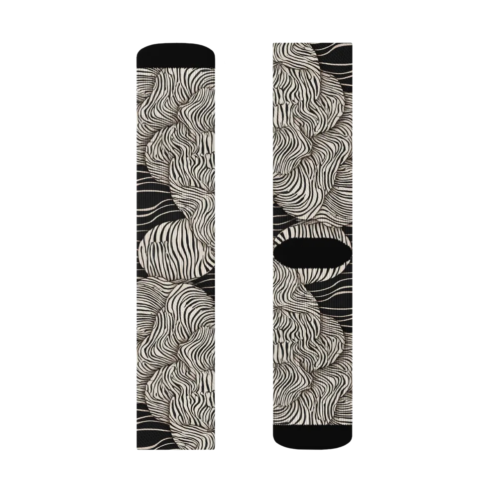 Onyx Ripple on Socks — Right Sock