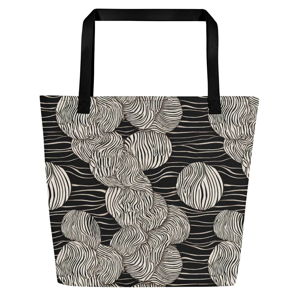 Onyx Ripple on Large Tote Bag W/ Pocket — Front