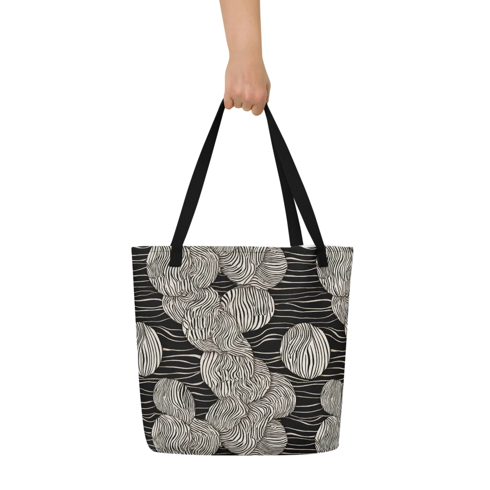 Onyx Ripple on Large Tote Bag W/ Pocket — Front