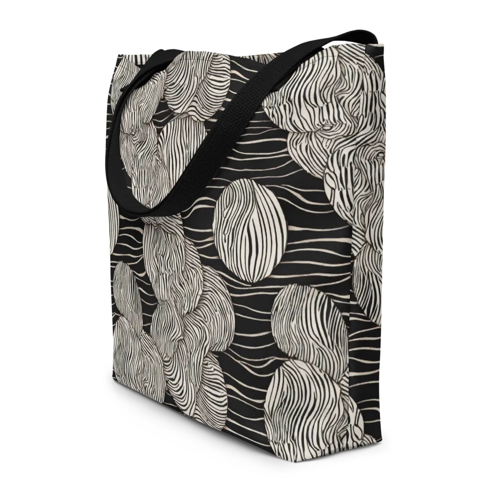 Onyx Ripple on Large Tote Bag W/ Pocket — Front