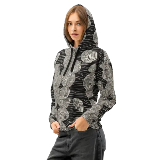 Onyx Ripple on a Cotton Hoodie
