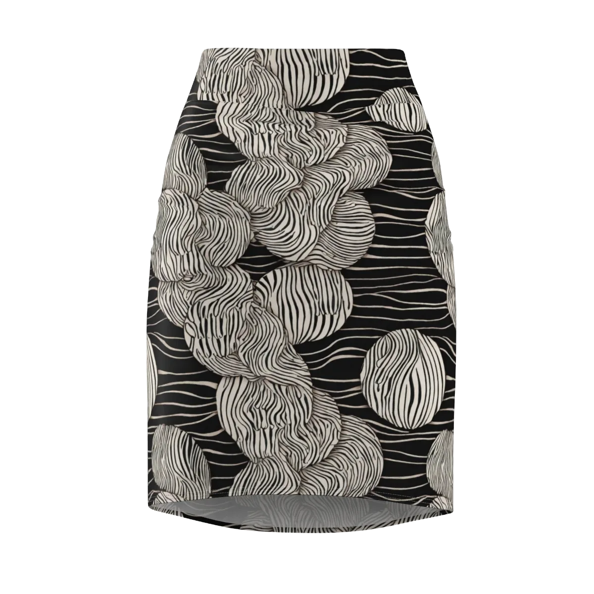 Onyx Ripple on Pencil Skirt — Front