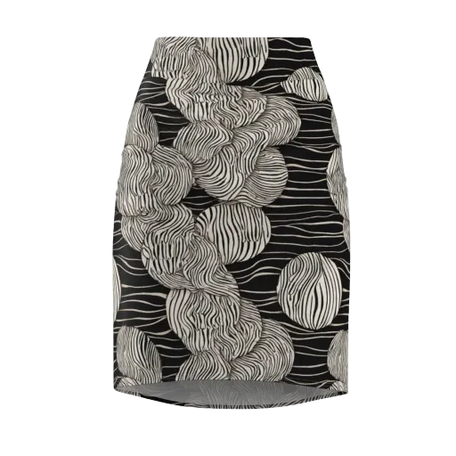 Onyx Ripple on a Pencil Skirt