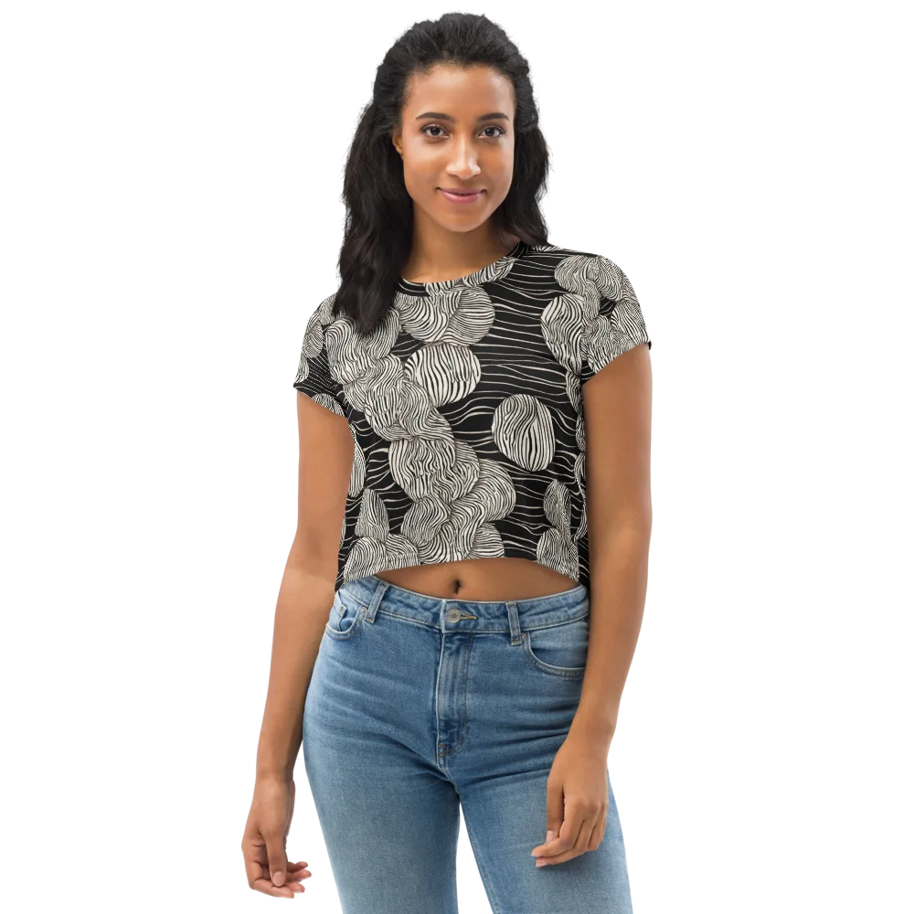 Onyx Ripple on Crop Tee — Front