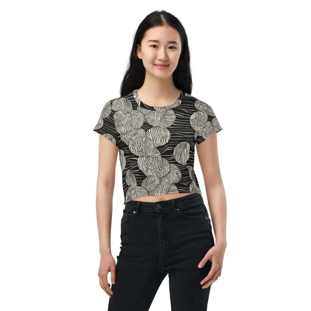 Onyx Ripple on Crop Tee — Front