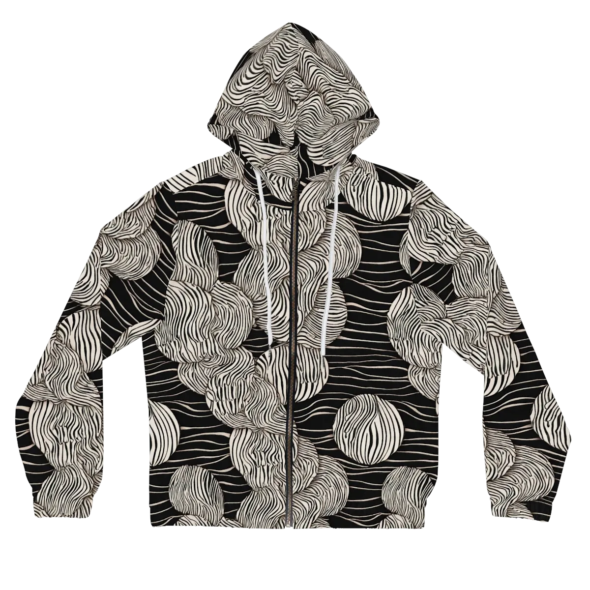 Onyx Ripple on Women's Full-Zip Hoodie — Front
