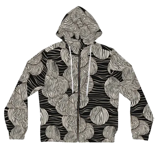 Onyx Ripple on a Women's Full-Zip Hoodie