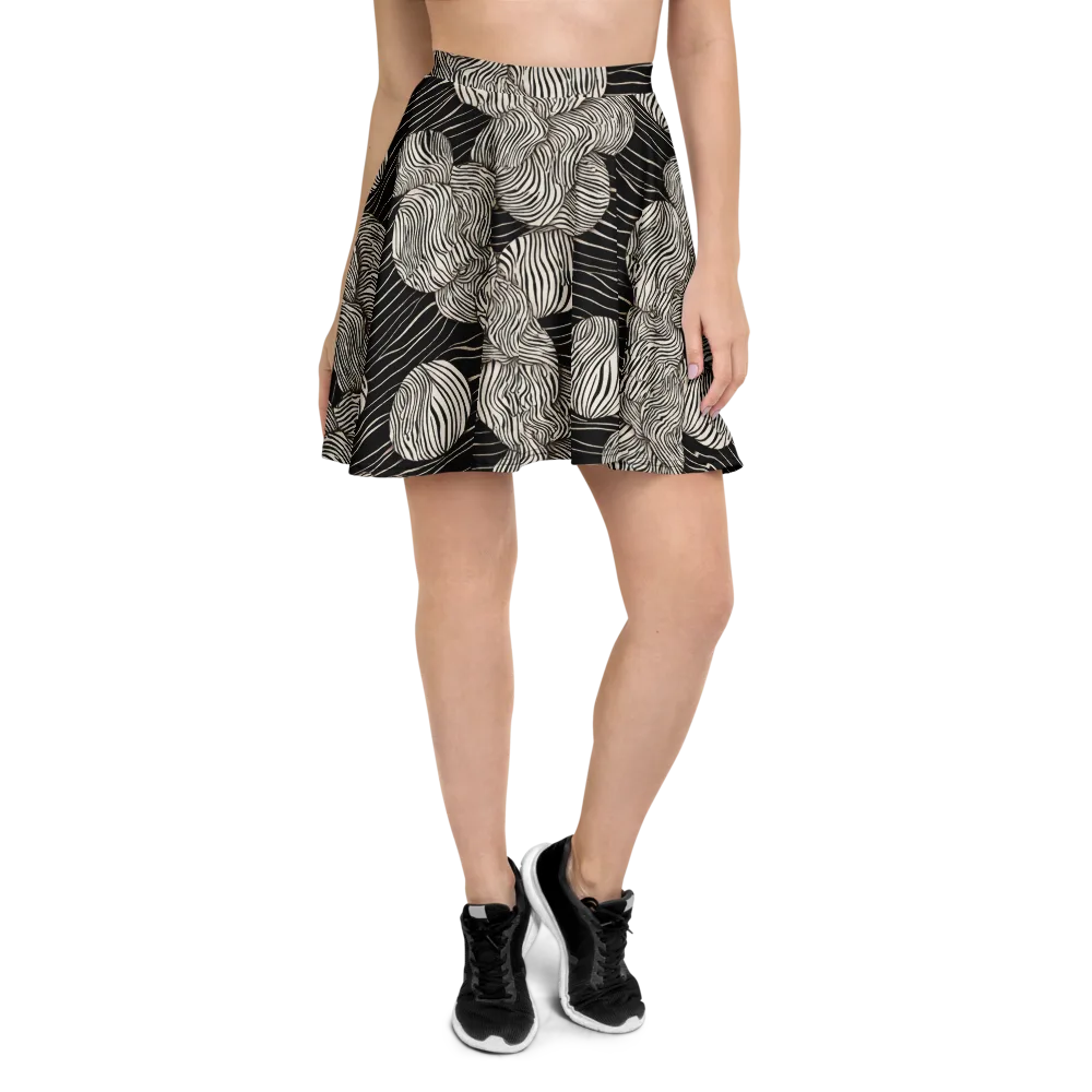 Onyx Ripple on Skater Skirt — Front