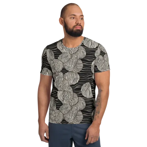 Onyx Ripple on a Men's Athletic T-Shirt