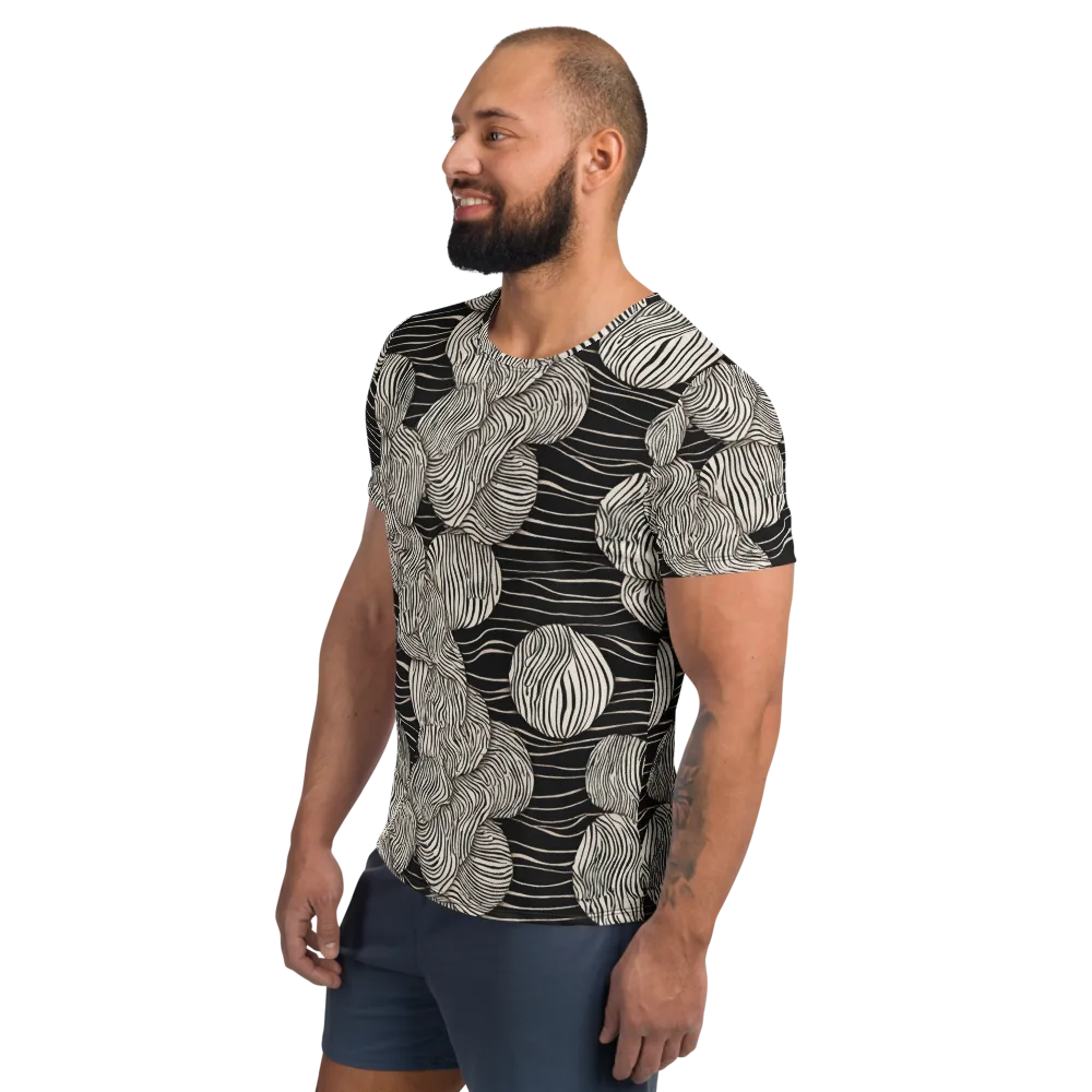 Onyx Ripple on Men's Athletic T-Shirt — Left