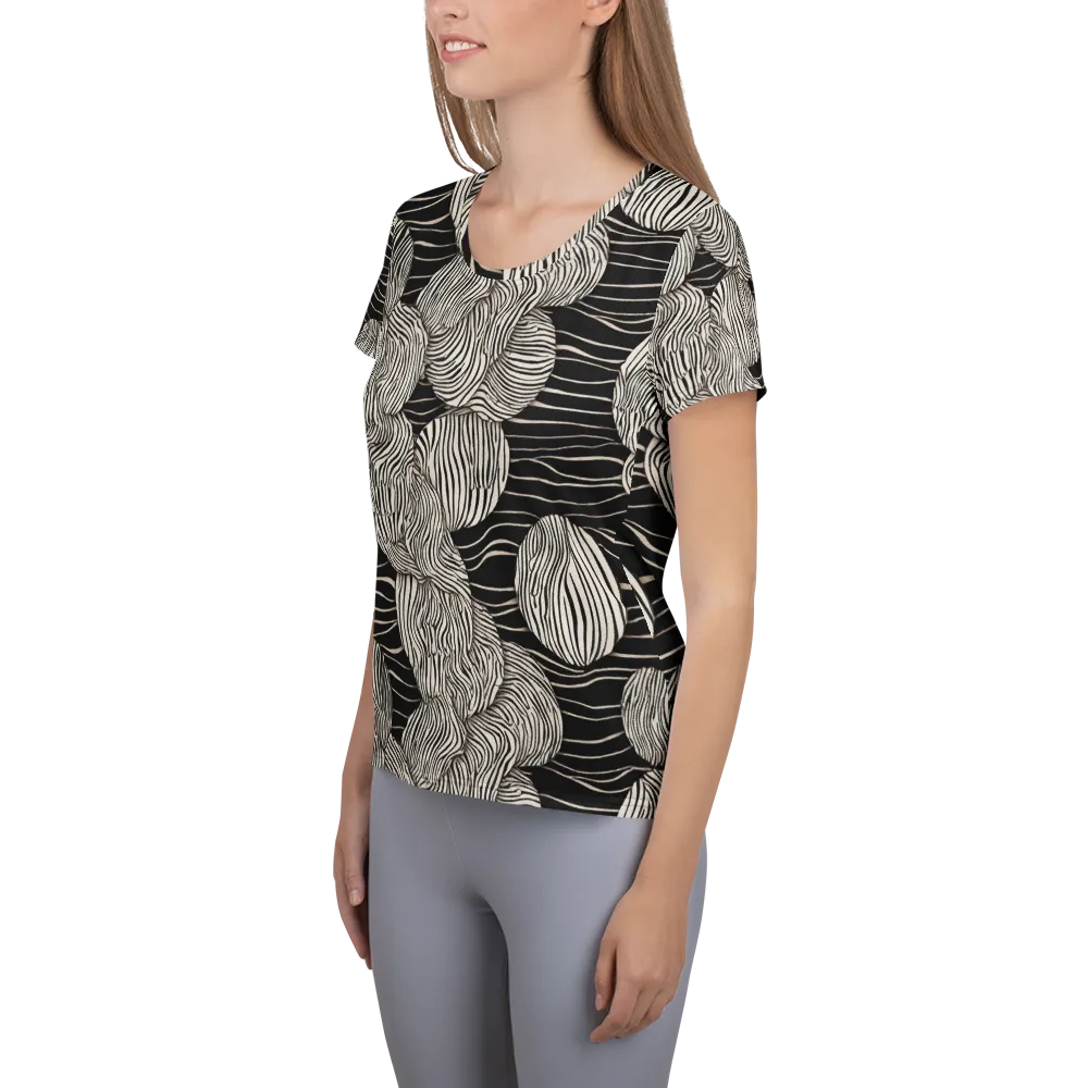 Onyx Ripple on Women's Athletic T-Shirt — Left