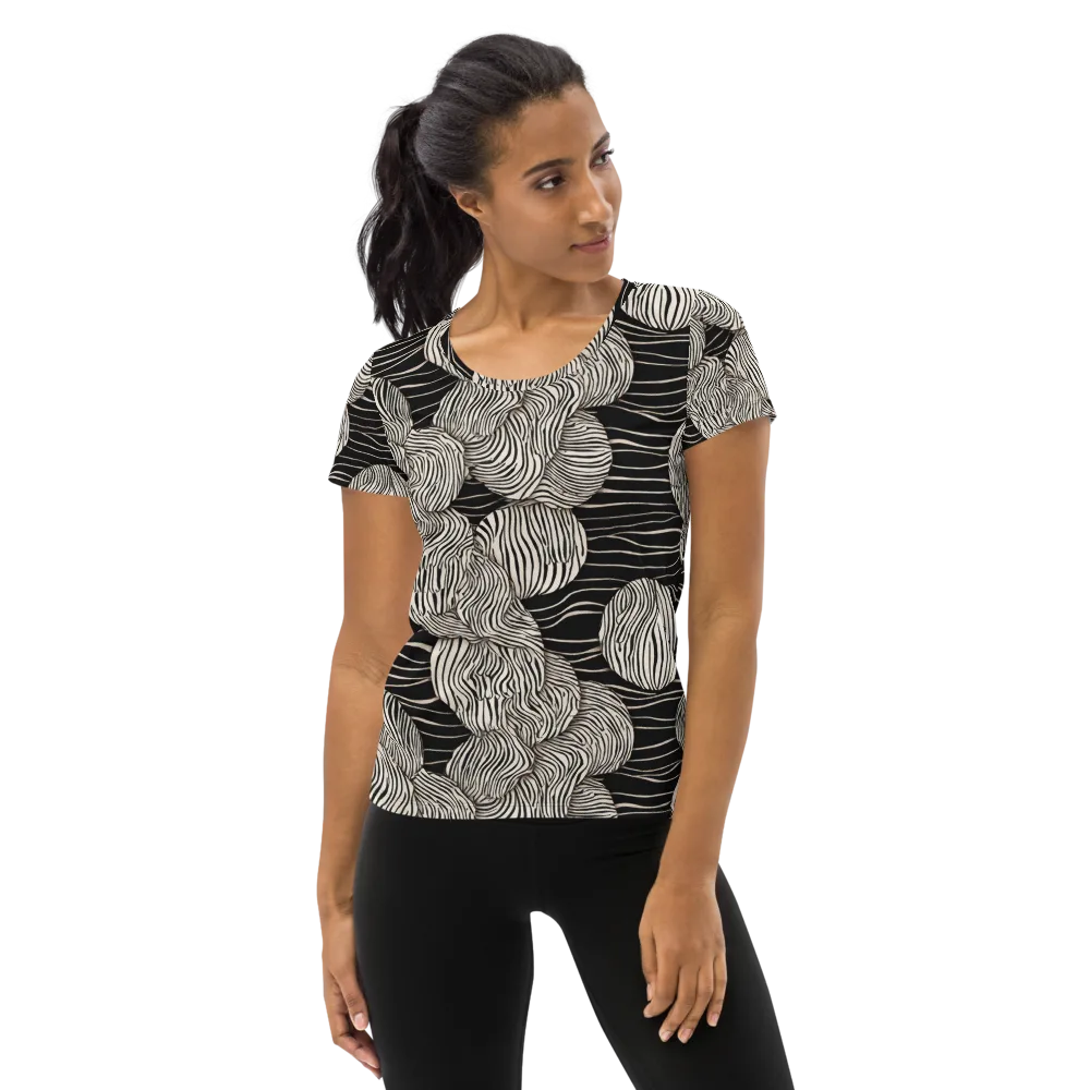 Onyx Ripple on Women's Athletic T-Shirt — Front