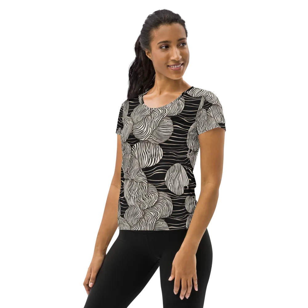 Onyx Ripple on Women's Athletic T-Shirt — Left
