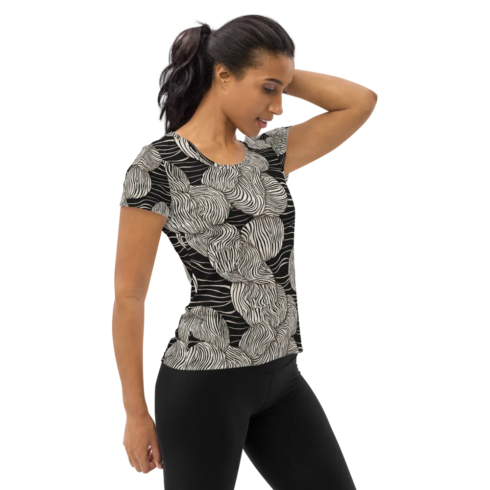 Onyx Ripple on Women's Athletic T-Shirt — Right