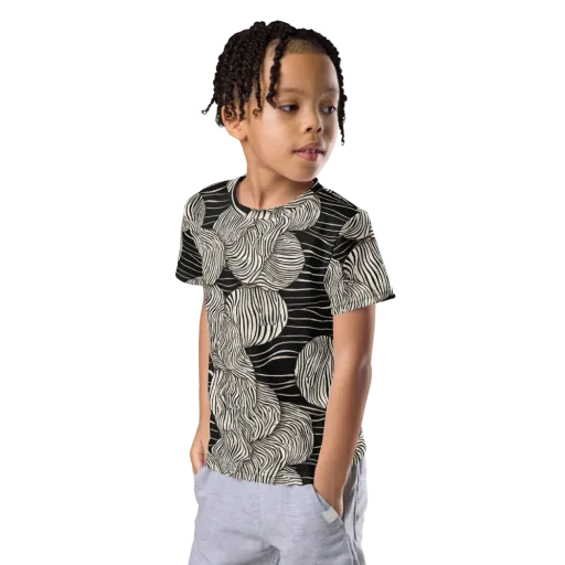 Onyx Ripple on a Kids Crew Neck T-Shirt