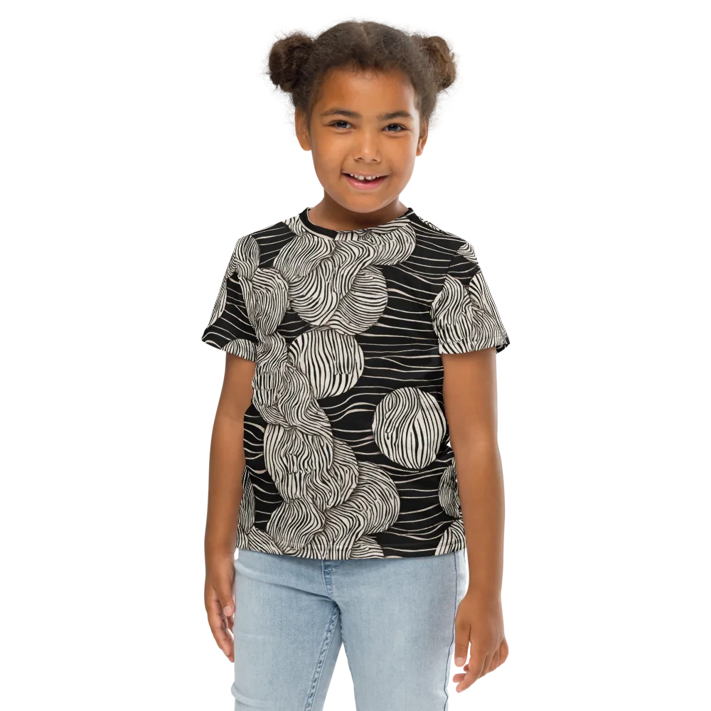 Onyx Ripple on Kids Crew Neck T-Shirt — Front