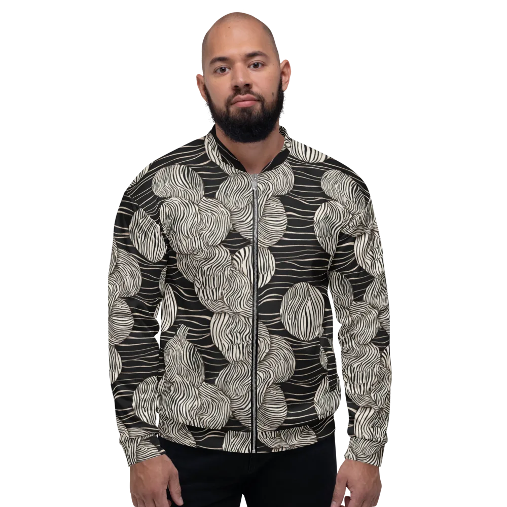Onyx Ripple on Bomber Jacket — Front
