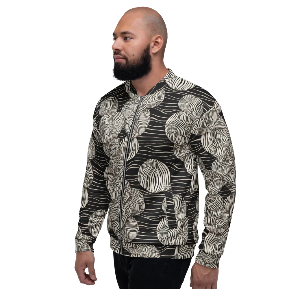 Onyx Ripple on Bomber Jacket — Left