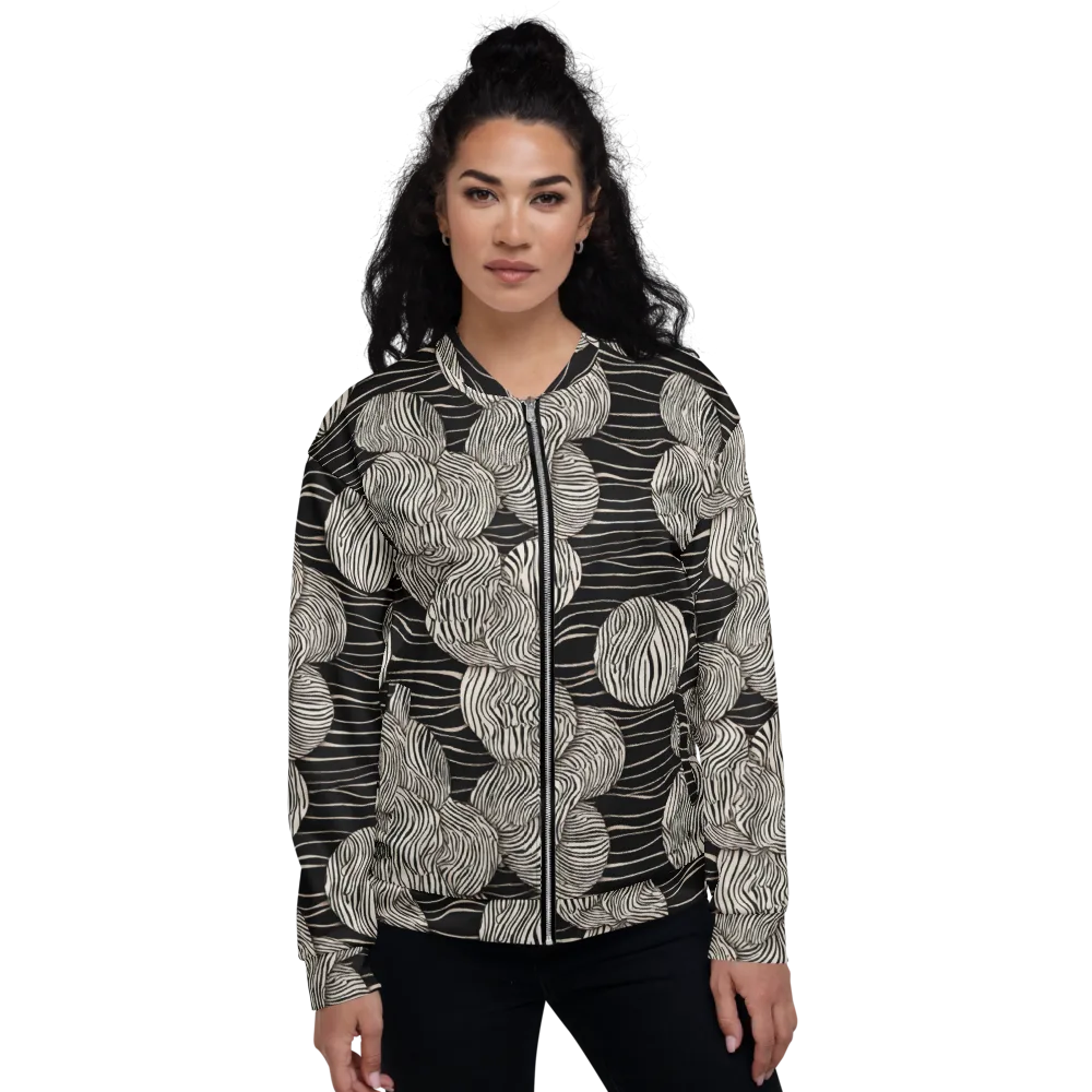 Onyx Ripple on Bomber Jacket — Front